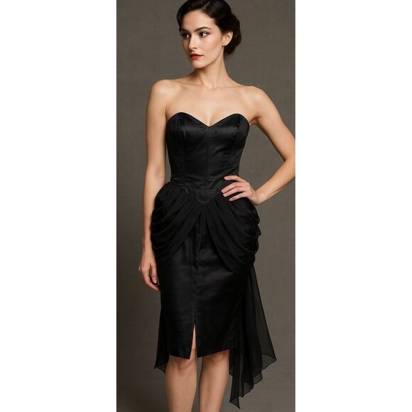 VTG 90s Disney Breathless Mahoney Black Cocktail Dress Dick Tracy Disneyana 9/10 - Picture 2 of 9